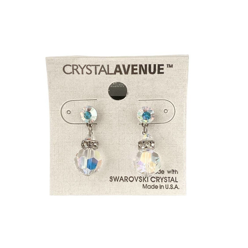 10mm Iridescent Swarovski Crystal Disco Earrings